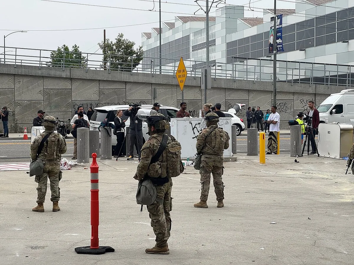 California National Guard members during the June 2025 federal deployment in the Los Angeles area